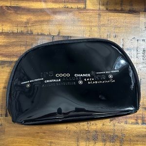 Chanel Cosmetics Bag Black Patent Dome Shape!